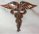 WWII Army Air Medic Sweetheart's Pin Gold wash over sterling