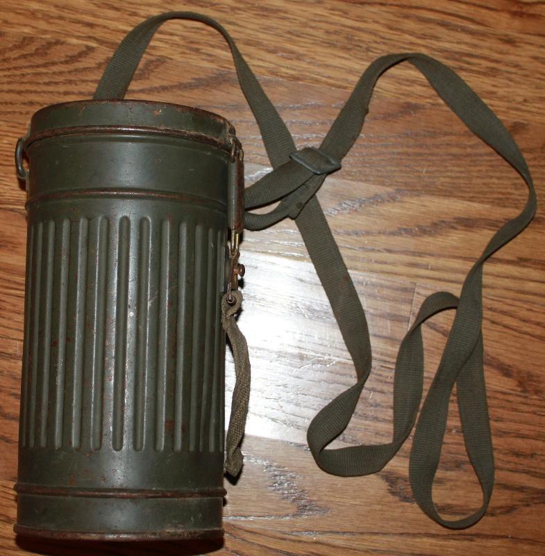 WWII German Gas Mask in Cannister 1944/3 with Soldiers name