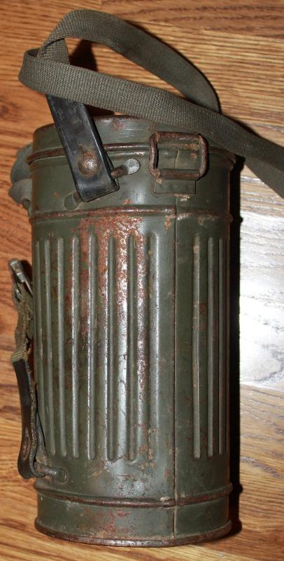 WWII German Gas Mask in Cannister 1944/3 with Soldiers name