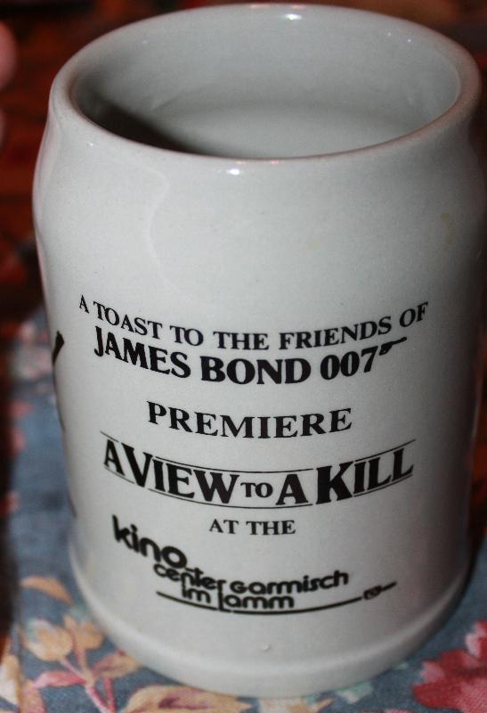 James Bond 007 A view to a Kill Opening night German Beer Mug Mai 1985