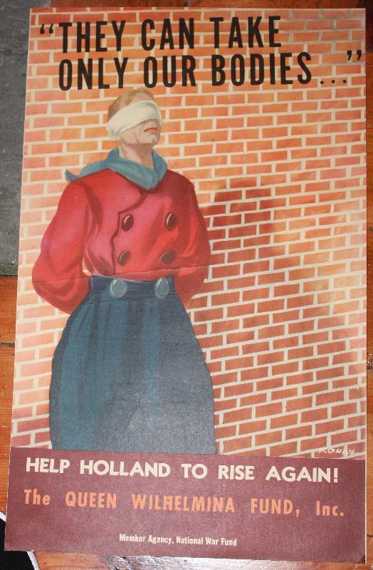 WWII Poster Hollan soldier blinfolded for firing squad