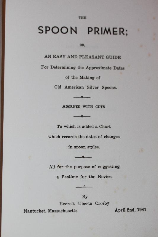 The Spoon Primer 1941 Fist Edition Signed Evrett Crosby