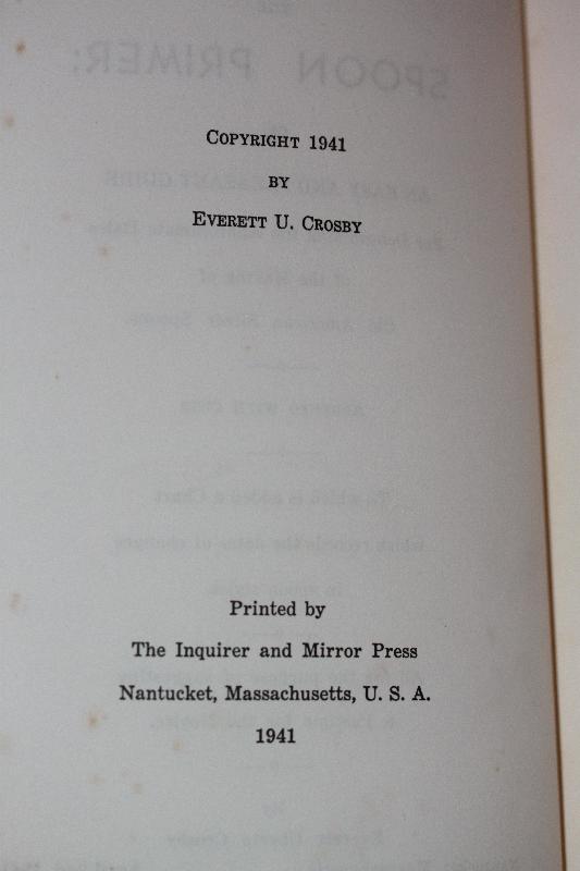 The Spoon Primer 1941 Fist Edition Signed Evrett Crosby