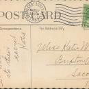 Vintage Easter postcard, two bunnies and flowers, postmarked 1932