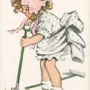 Gassaway vintage postcard, little girl pink hat 1906 Rotograph Co (3 years)
