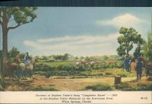 Vintage postcard, Diorama of Stephen Foster's Camptwon Races