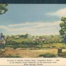 Vintage postcard, Diorama of Stephen Foster's Camptwon Races