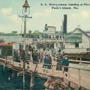 Vintage postcard, S.S. Merryconeac landing At Peak's Island, postmarked 1914