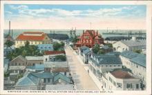 Vintage postcard, Key West Florida, Naval station and custom house, C.T. American Art, Frank Johnson