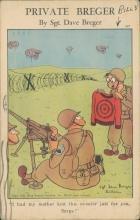 Vintage postcard, Private Breger, military cartoon, 1943