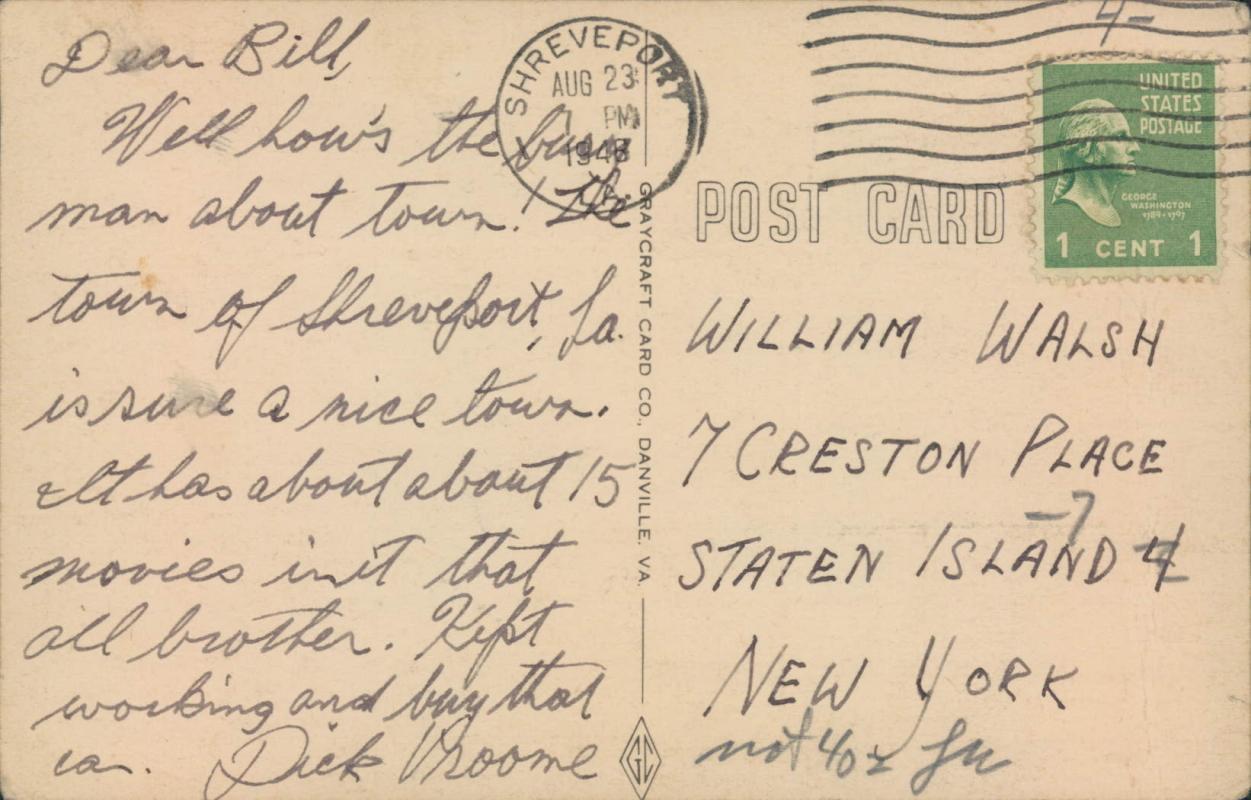 Vintage postcard, Private Breger, military cartoon, 1943