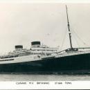 Vintage real photo postcard, Cunard M.V. Britannic, Casablanca, 1959
