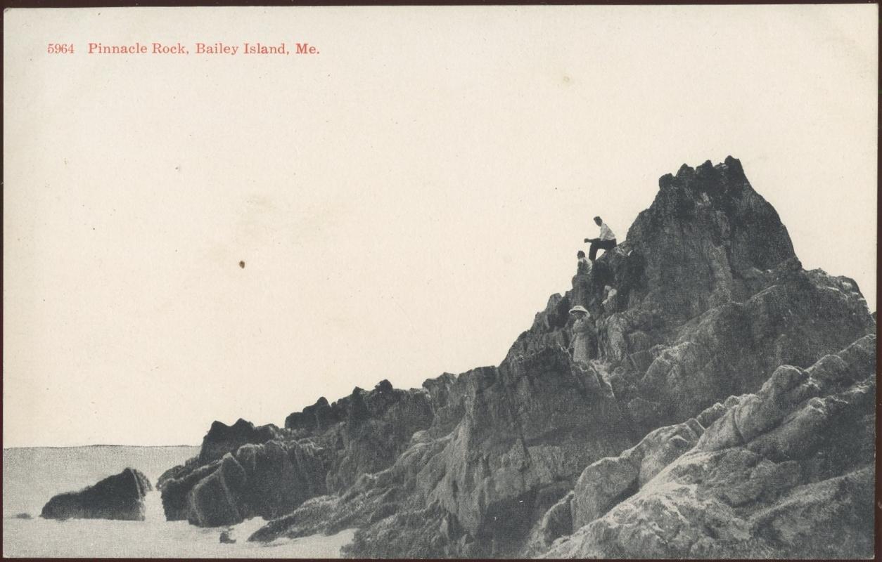 Brooklyn Postcard Company Pinnacle Rock Baily Island Maine Postcard 1917 #5964