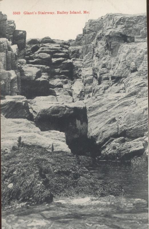 Brooklyn Postcard Company Giant's Stairway Baily Island Maine Postcard 1917 #5949
