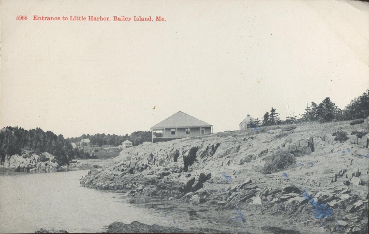 Brooklyn Postcard Company Enterence to Little Harbor Baily Island Maine Postcard 1917 #5968