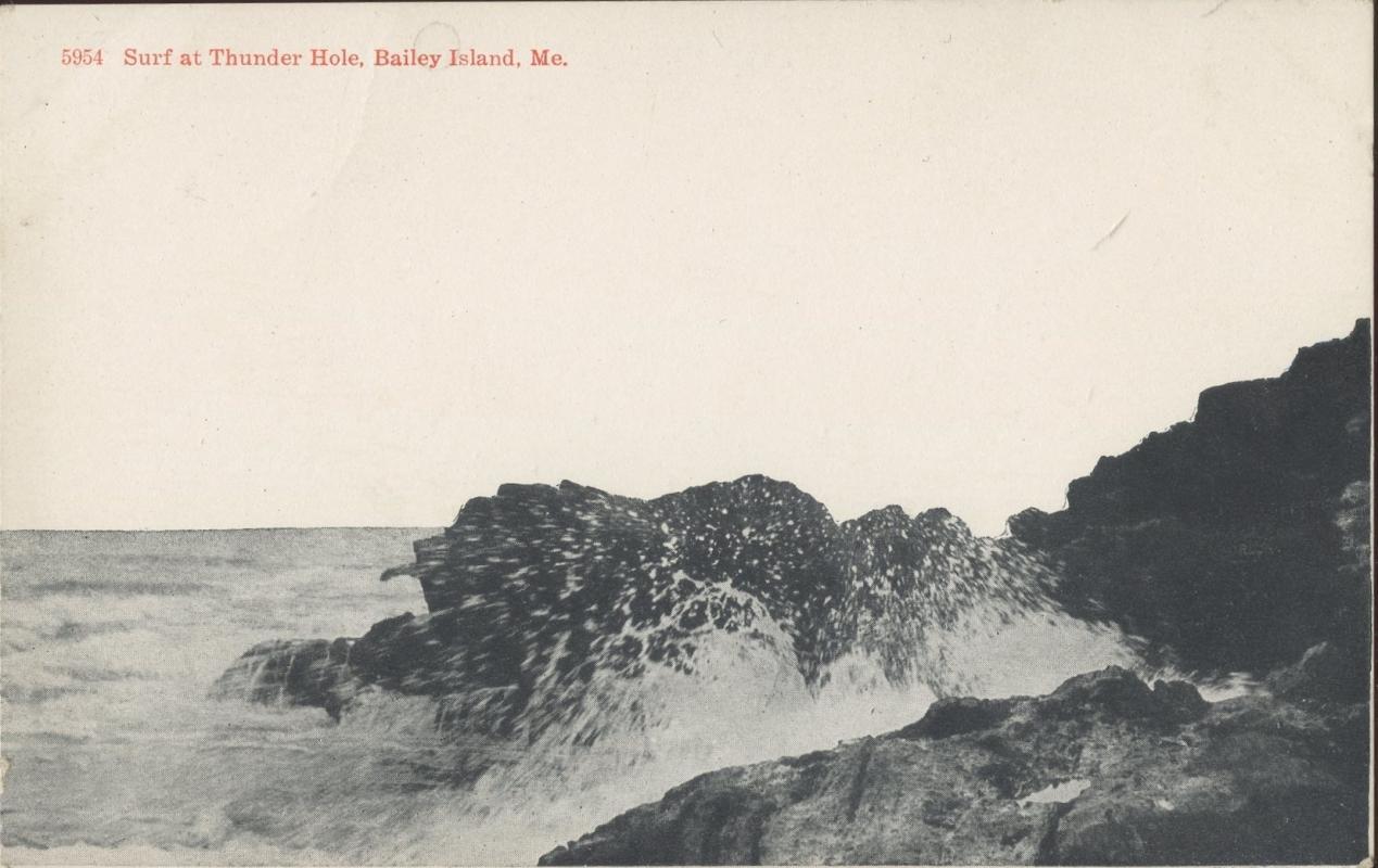 Brooklyn Postcard Company Surf at Thunder Hole Baily Island Maine Postcard 1917 #5954