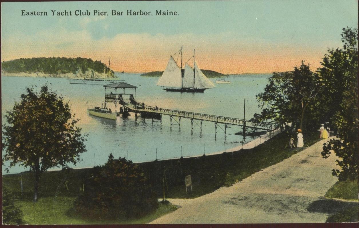 Eastern Yacht Club Bar Harbor Maine Pier Postcard