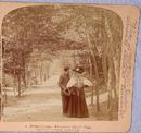 GREAT STEREOVIEW OF A VICTORIAN COUPLE IN THE PARK