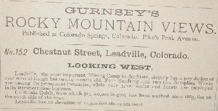 OUTSTANDING GURNSEY STEREOVIEW - LEADVILLE COLORADO