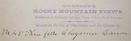GURNSEY - STEREOVIEW - THREE FALLS, CHEYENNE CANON