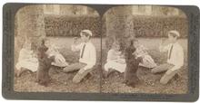 STEREOVIEW - CHILDREN AND A DOG