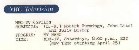 VINTAGE TELEVISION - BOB CUMMINGS PHOTO