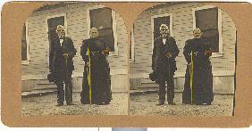 HANDCOLORED STEREOVIEW OF VICTORIAN COUPLE SET OF 2