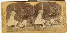 STEREOVIEW - CHILD AND PIGGIE