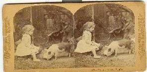 STEREOVIEW - CHILD AND PIGGIE