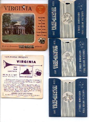 VIRGINIA - 3 REEL VIEWMASTER SET