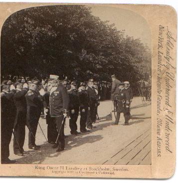 STEREO VIEW OF KING OSCAR II - KING OF SWEDEN