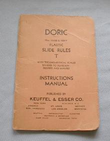 DORIC PLASTIC SLIDE RULE BOOK T