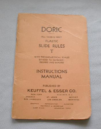 DORIC PLASTIC SLIDE RULE BOOK T