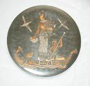 MADE IN UAR COPPER PLATTER WITH EGYPTIAN MOTIF