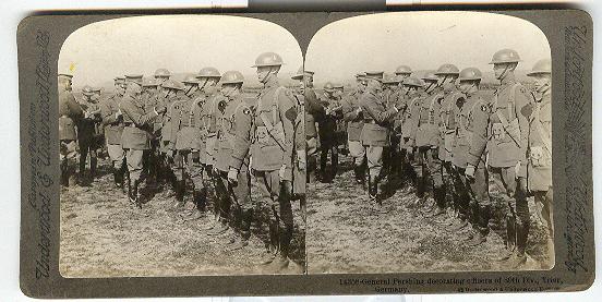 GENERAL PERSHING DECORATING OFFICERS - STEREOVIEW