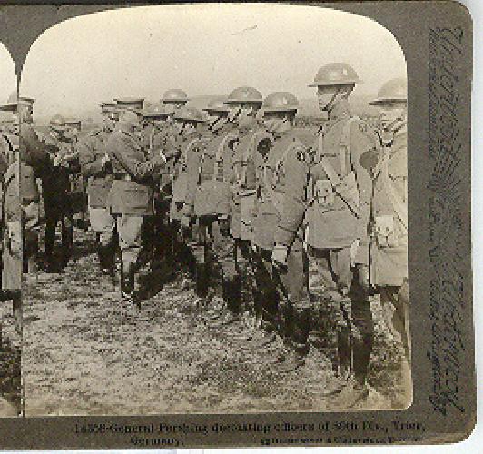 GENERAL PERSHING DECORATING OFFICERS - STEREOVIEW