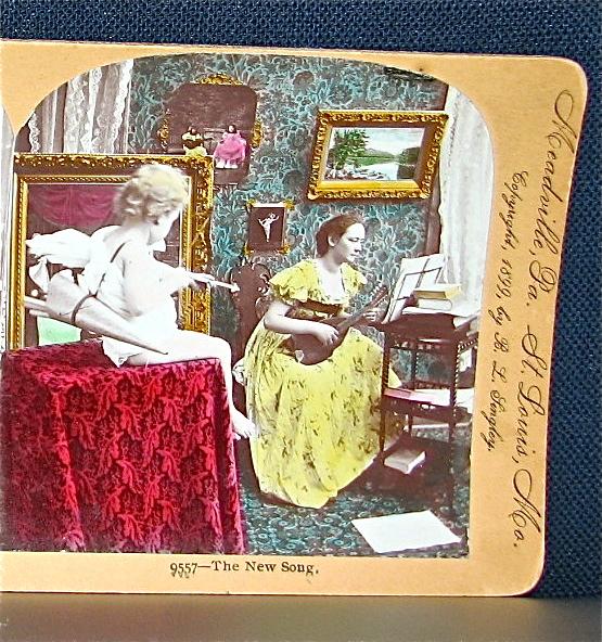 COLOR STEREOVIEW - PLAYING FOR CUPID