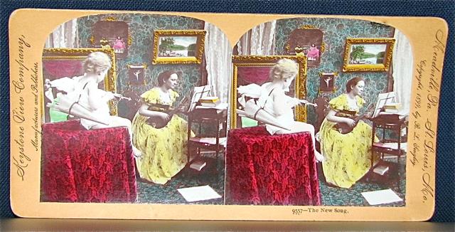 COLOR STEREOVIEW - PLAYING FOR CUPID