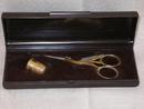 GERMANY GOLD SCIZZORS AND THIMBLE IN CASE