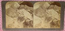 STEREOVIEW - GIRL SLEEPING WITH HER DOLL & CAT