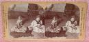 STEREOVIEW - YOUNG GIRL WITH HER DOGS