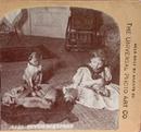 STEREOVIEW - YOUNG GIRL WITH HER DOGS