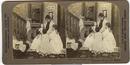 CHINA HEAD DOLL IN STEREOVIEW - THE EVENING PRAYER 1903 BY C.L. WASSON