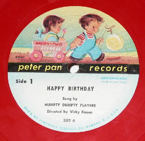 VINTAGE CHILDREN'S RECORD - HAPPY BIRTHDAY