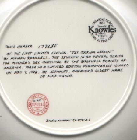 MOTHER'S DAY NORMAN ROCKWELL COLLECTOR PLATE