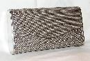 LOVELY SILVER TONE MESH CLUTCH PURSE