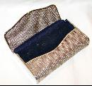 LOVELY SILVER TONE MESH CLUTCH PURSE