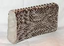 LOVELY SILVER TONE MESH CLUTCH PURSE
