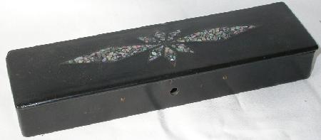 INLAID PAPER MACHE PENCIL BOX