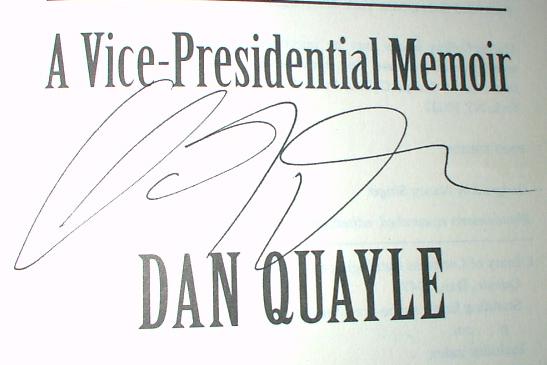 VICE PRESIDENT DAN QUAYLE - AUTOGRAPHED BOOK